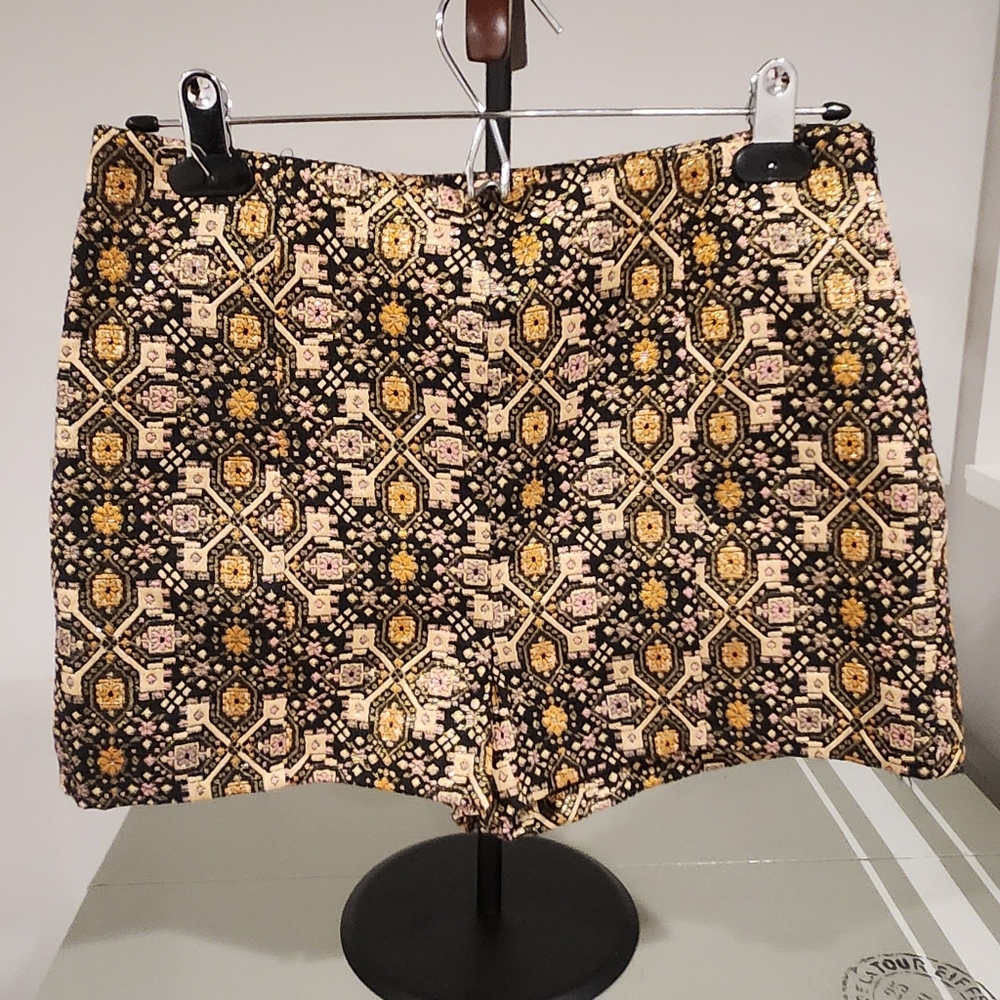 Metallic Jaquard Glam Boho Shorts
